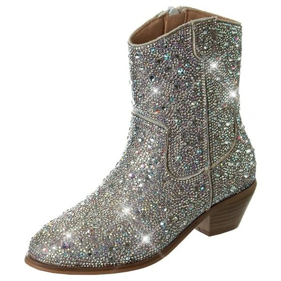💕NWT Swarovski Crystal Rhinestone Girls Cowboy Boots BARBIE Halloween Co… - Picture 2 of 5